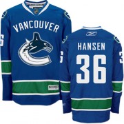 Men's Reebok Vancouver Canucks 36 Jannik Hansen Navy Blue Home Jersey - Authentic
