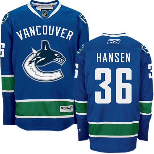 Men's Reebok Vancouver Canucks 36 Jannik Hansen Navy Blue Home Jersey - Premier Men's Reebok Vancouver Canucks 36 Jannik Hansen Navy Blue Home Jersey - Premier