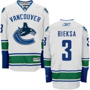 Men's Reebok Vancouver Canucks 3 Kevin Bieksa White Away Jersey - Authentic