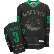 Men's Reebok Vancouver Canucks 3 Kevin Bieksa Black Ice Jersey - Premier