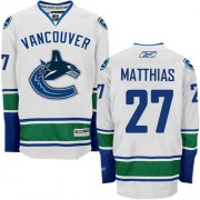 Men's Reebok Vancouver Canucks 27 Shawn Matthias White Away Jersey - Authentic
