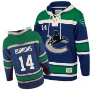 Men's Old Time Hockey Vancouver Canucks 14 Alex Burrows Blue Sawyer Hooded Sweatshirt Jersey - Authentic
