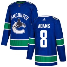 Men's Adidas Vancouver Canucks Greg Adams Blue Home Jersey - Authentic