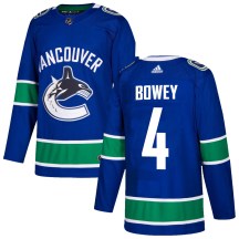 Men's Adidas Vancouver Canucks Madison Bowey Blue Home Jersey - Authentic