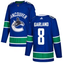 Men's Adidas Vancouver Canucks Conor Garland Blue Home Jersey - Authentic