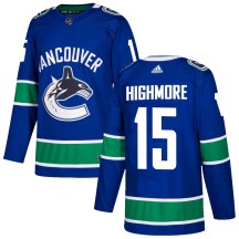 Men's Adidas Vancouver Canucks Matthew Highmore Blue Home Jersey - Authentic