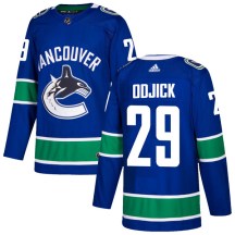 Men's Adidas Vancouver Canucks Gino Odjick Blue Home Jersey - Authentic