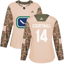 Women's Adidas Vancouver Canucks Geoff Courtnall Camo Veterans Day Practice Jersey - Authentic