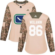 Women's Adidas Vancouver Canucks Christian Wolanin Camo Veterans Day Practice Jersey - Authentic
