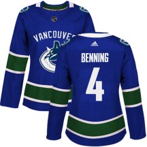 Women's Adidas Vancouver Canucks Jim Benning Blue Home Jersey - Authentic