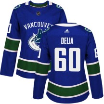 Women's Adidas Vancouver Canucks Collin Delia Blue Home Jersey - Authentic