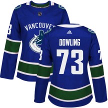 Women's Adidas Vancouver Canucks Justin Dowling Blue Home Jersey - Authentic