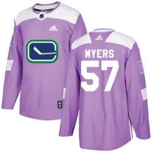 Youth Adidas Vancouver Canucks Tyler Myers Purple Fights Cancer Practice Jersey - Authentic