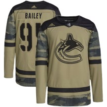 Youth Adidas Vancouver Canucks Justin Bailey Camo Military Appreciation Practice Jersey - Authentic