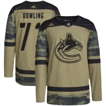Youth Adidas Vancouver Canucks Justin Dowling Camo Military Appreciation Practice Jersey - Authentic