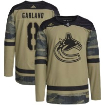 Youth Adidas Vancouver Canucks Conor Garland Camo Military Appreciation Practice Jersey - Authentic