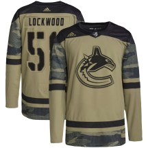 Youth Adidas Vancouver Canucks William Lockwood Camo Military Appreciation Practice Jersey - Authentic