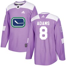 Men's Adidas Vancouver Canucks Greg Adams Purple Fights Cancer Practice Jersey - Authentic