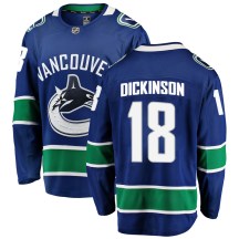 Men's Fanatics Branded Vancouver Canucks Jason Dickinson Blue Home Jersey - Breakaway