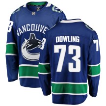 Men's Fanatics Branded Vancouver Canucks Justin Dowling Blue Home Jersey - Breakaway