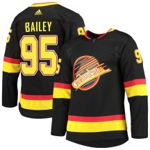 Youth Adidas Vancouver Canucks Justin Bailey Black Alternate Primegreen Pro Jersey - Authentic