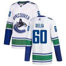 Men's Adidas Vancouver Canucks Collin Delia White zied Away Jersey - Authentic