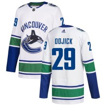 Men's Adidas Vancouver Canucks Gino Odjick White zied Away Jersey - Authentic