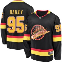 Men's Fanatics Branded Vancouver Canucks Justin Bailey Black Breakaway 2019/20 Flying Skate Jersey - Premier