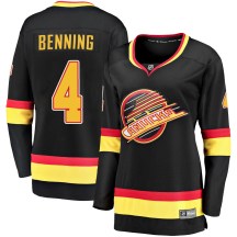 Women's Fanatics Branded Vancouver Canucks Jim Benning Black Breakaway 2019/20 Flying Skate Jersey - Premier