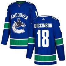 Youth Adidas Vancouver Canucks Jason Dickinson Blue Home Jersey - Authentic