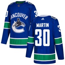 Youth Adidas Vancouver Canucks Spencer Martin Blue Home Jersey - Authentic