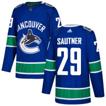 Youth Adidas Vancouver Canucks Ashton Sautner Blue Home Jersey - Authentic