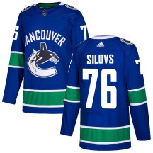 Youth Adidas Vancouver Canucks Arturs Silovs Blue Home Jersey - Authentic