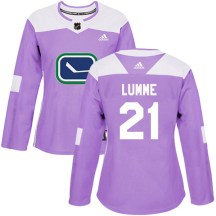 Women's Adidas Vancouver Canucks Jyrki Lumme Purple Fights Cancer Practice Jersey - Authentic
