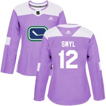 Women's Adidas Vancouver Canucks Stan Smyl Purple Fights Cancer Practice Jersey - Authentic