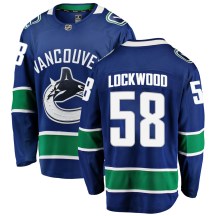 Youth Fanatics Branded Vancouver Canucks William Lockwood Blue Home Jersey - Breakaway