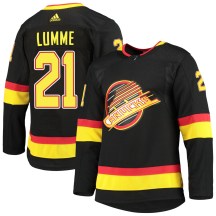 Men's Adidas Vancouver Canucks Jyrki Lumme Black Alternate Primegreen Pro Jersey - Authentic