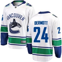 Men's Fanatics Branded Vancouver Canucks Travis Dermott White Away Jersey - Breakaway