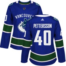 Women's Adidas Vancouver Canucks Elias Pettersson Blue Home Jersey - Authentic