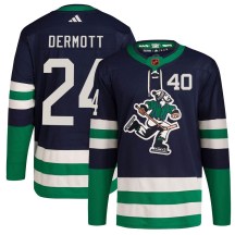 Men's Adidas Vancouver Canucks Travis Dermott Navy Reverse Retro 2.0 Jersey - Authentic