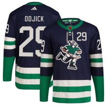 Men's Adidas Vancouver Canucks Gino Odjick Navy Reverse Retro 2.0 Jersey - Authentic