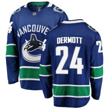 Men's Fanatics Branded Vancouver Canucks Travis Dermott Blue Home Jersey - Breakaway