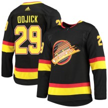 Youth Adidas Vancouver Canucks Gino Odjick Black Alternate Primegreen Pro Jersey - Authentic