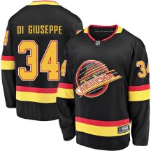 Men's Fanatics Branded Vancouver Canucks Phillip Di Giuseppe Black Breakaway 2019/20 Flying Skate Jersey - Premier