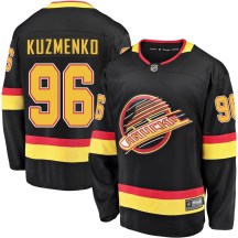 Men's Fanatics Branded Vancouver Canucks Andrei Kuzmenko Black Breakaway 2019/20 Flying Skate Jersey - Premier