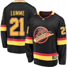 Men's Fanatics Branded Vancouver Canucks Jyrki Lumme Black Breakaway 2019/20 Flying Skate Jersey - Premier