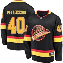 Men's Fanatics Branded Vancouver Canucks Elias Pettersson Black Breakaway 2019/20 Flying Skate Jersey - Premier