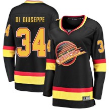 Women's Fanatics Branded Vancouver Canucks Phillip Di Giuseppe Black Breakaway 2019/20 Flying Skate Jersey - Premier