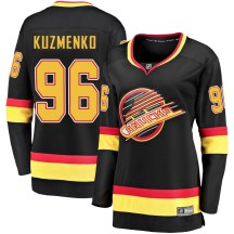 Women's Fanatics Branded Vancouver Canucks Andrei Kuzmenko Black Breakaway 2019/20 Flying Skate Jersey - Premier