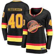 Women's Fanatics Branded Vancouver Canucks Elias Pettersson Black Breakaway 2019/20 Flying Skate Jersey - Premier